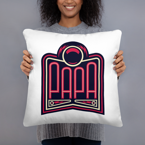PAPA Red Logo Throw Pillow
